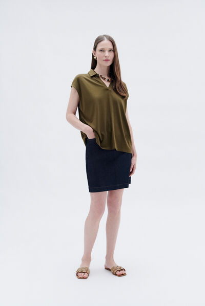 T-shirt tonata vert olive femme