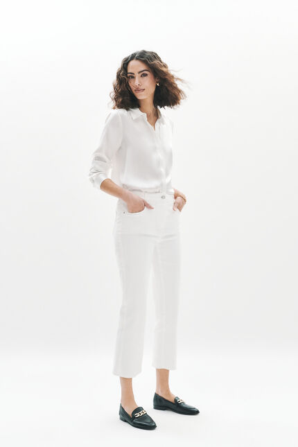 Pantaloni Como avorio donna