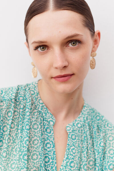 chemisier elio bleu turquoise femme