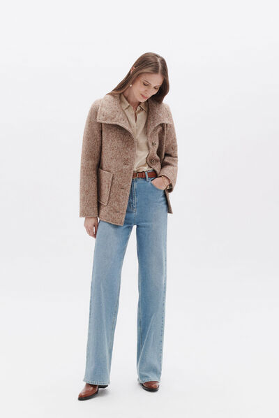 Manteau goa marron cognac femme