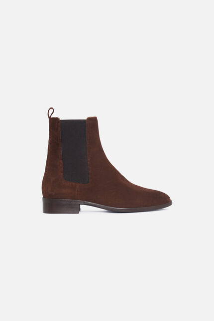 Bottines Alali en croûte de cuir marron foncé femme