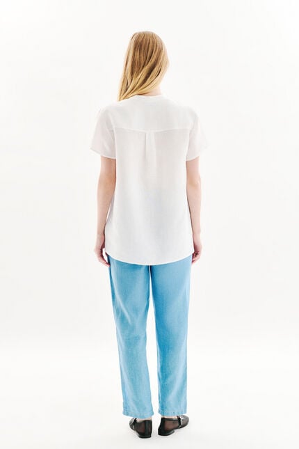 Blusa Kat 100% lino bianco donna