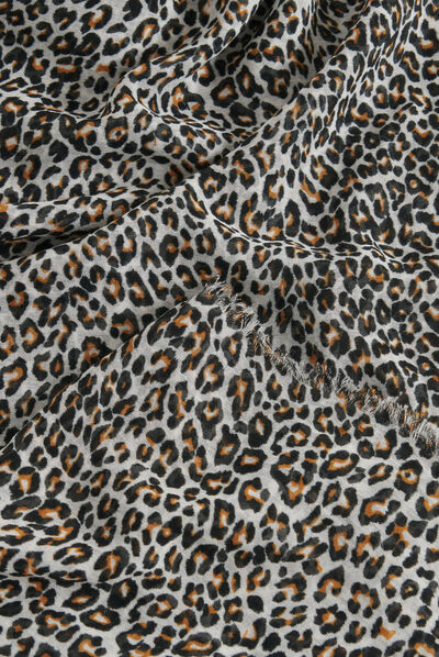 Foulard lea marron cognac femme