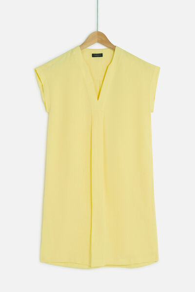 robe mirabelle 100% lin jaune femme
