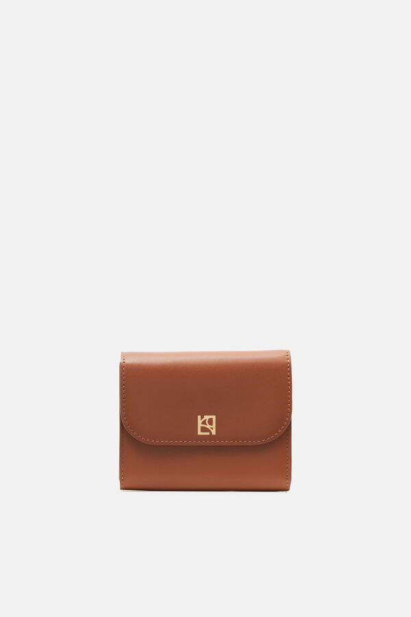 Porte-cartes sully en cuir naturel camel femme