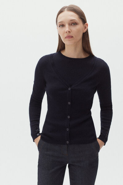 gilet elina bleu marine femme