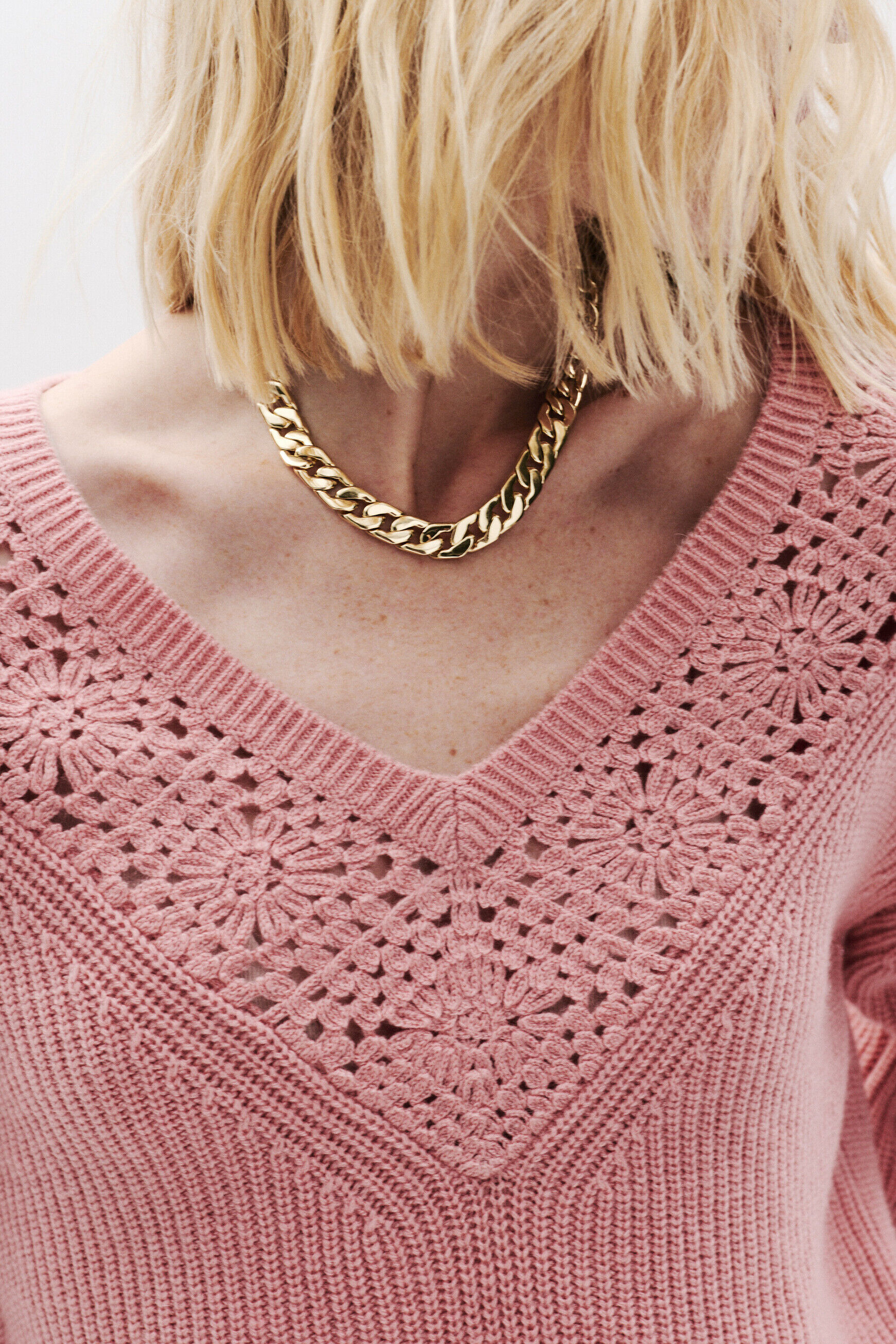 Pull Mrosa rose pastel femme