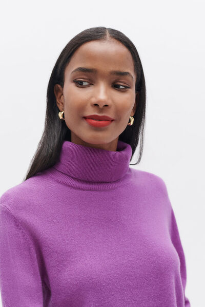 pull dylan b 100% cachemire parme femme