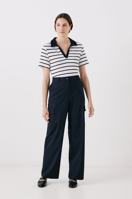 Pantalón portorico azul marino mujer