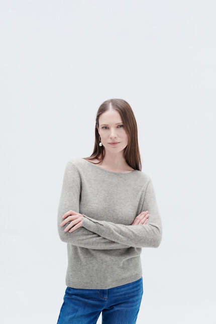 Trui mzoan 100% kasjmier lichtgrijs vrouw