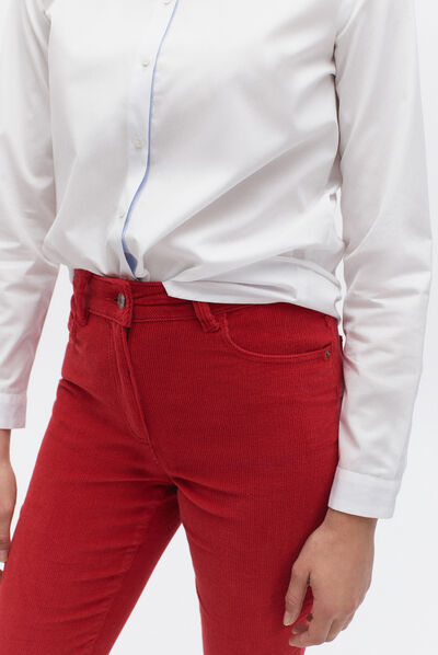 Fluwelen broek Chicago rood vrouw