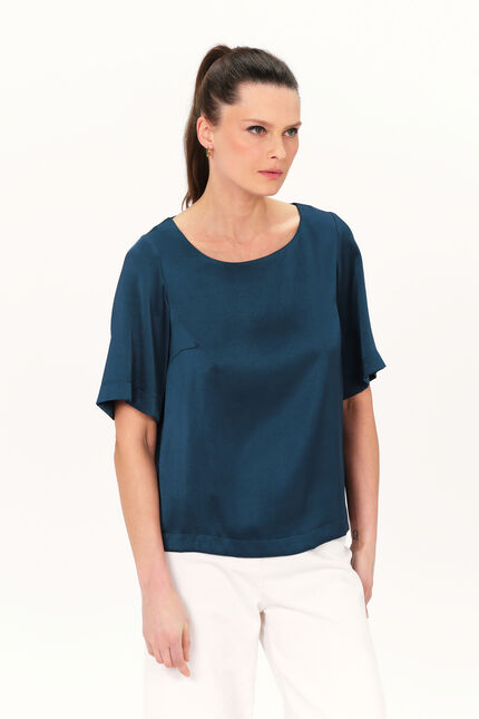 Blouse cirielle bleu petrole femme