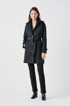 gabardine trench black woman
