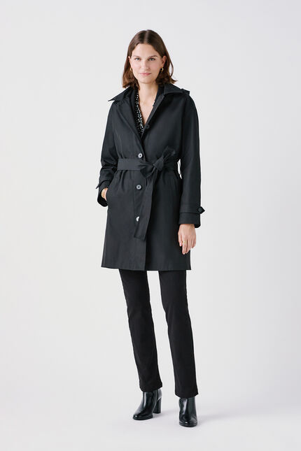 Trench gabardine noir femme