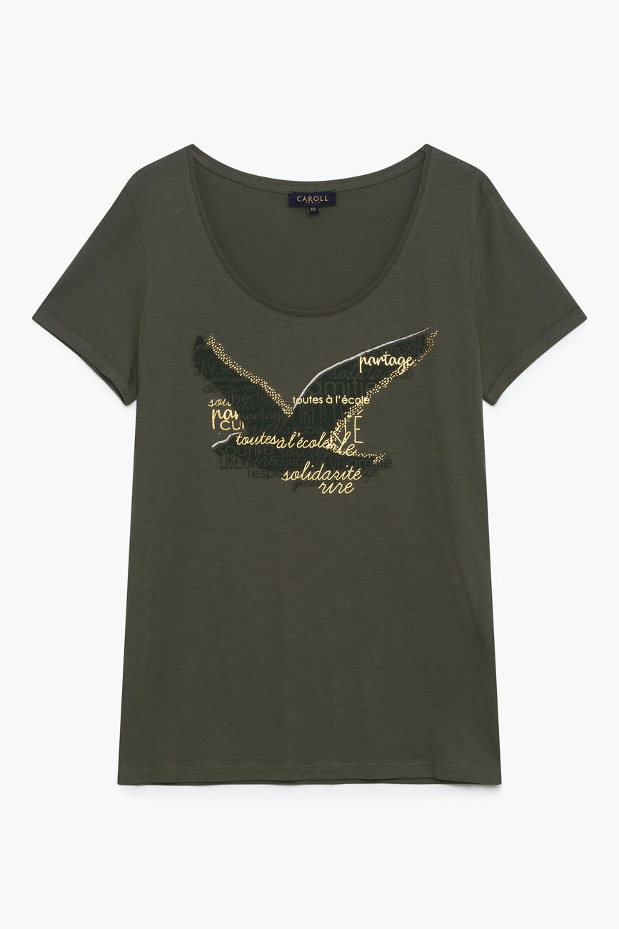 T-shirt Maddy verde caqui mulher
