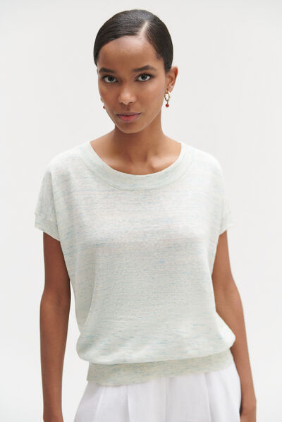 Pull lenny vert menthe femme