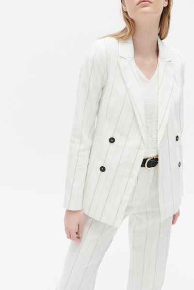Blazer sandra ecru femme