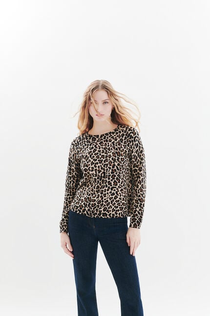 Maglione mado marrone cognac donna