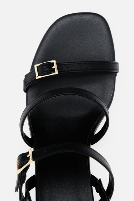 Zapatos Elodie de cuero natural negro mujer
