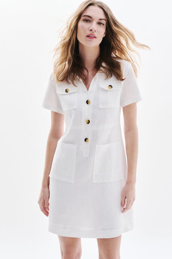 robe laure 100 lin blanc femme robe laure 100% lin blanc femme