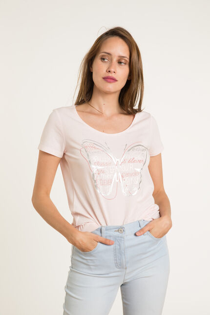 T-shirt Jamelia rosa pastello donna