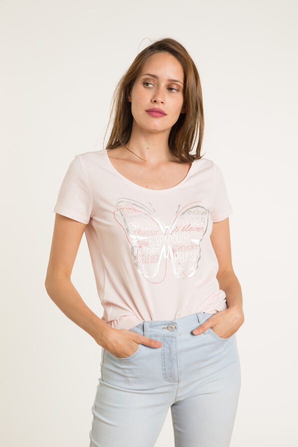 T-shirt Jamelia pastelroze vrouw