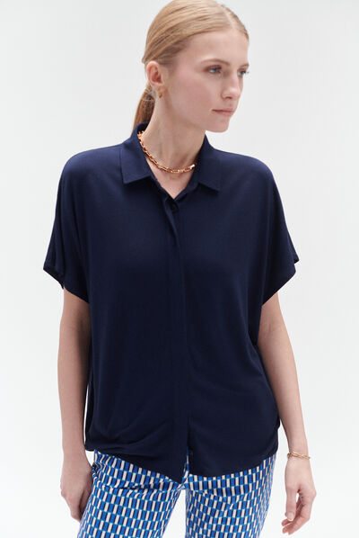 Camiseta Isabella azul marino mujer