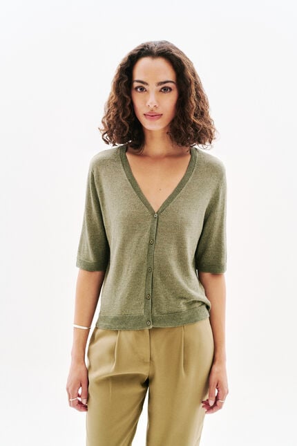 Pull Milly vert kaki femme