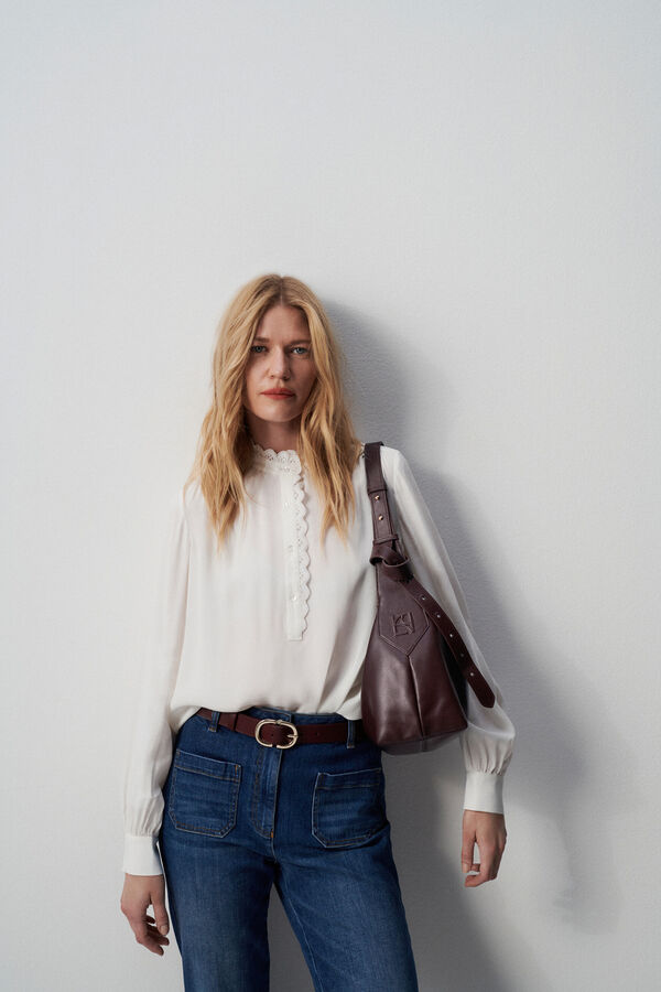 Soane en cuir naturel tas donkerbruin vrouw