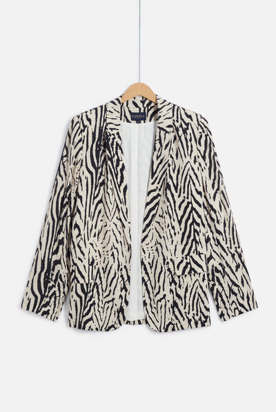 Blazer thais zébré noir femme
