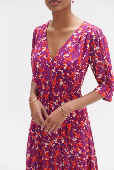 Vestido Victoria en crepé de viscosa rojo mujer