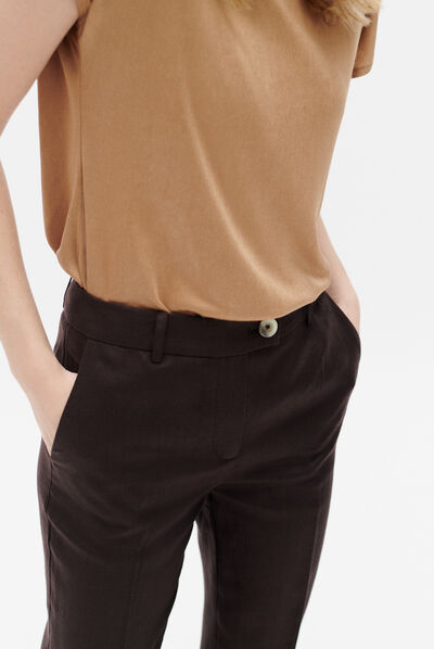 pantalon randy marron fonce femme