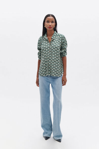 Blouse dakota vert fonce femme