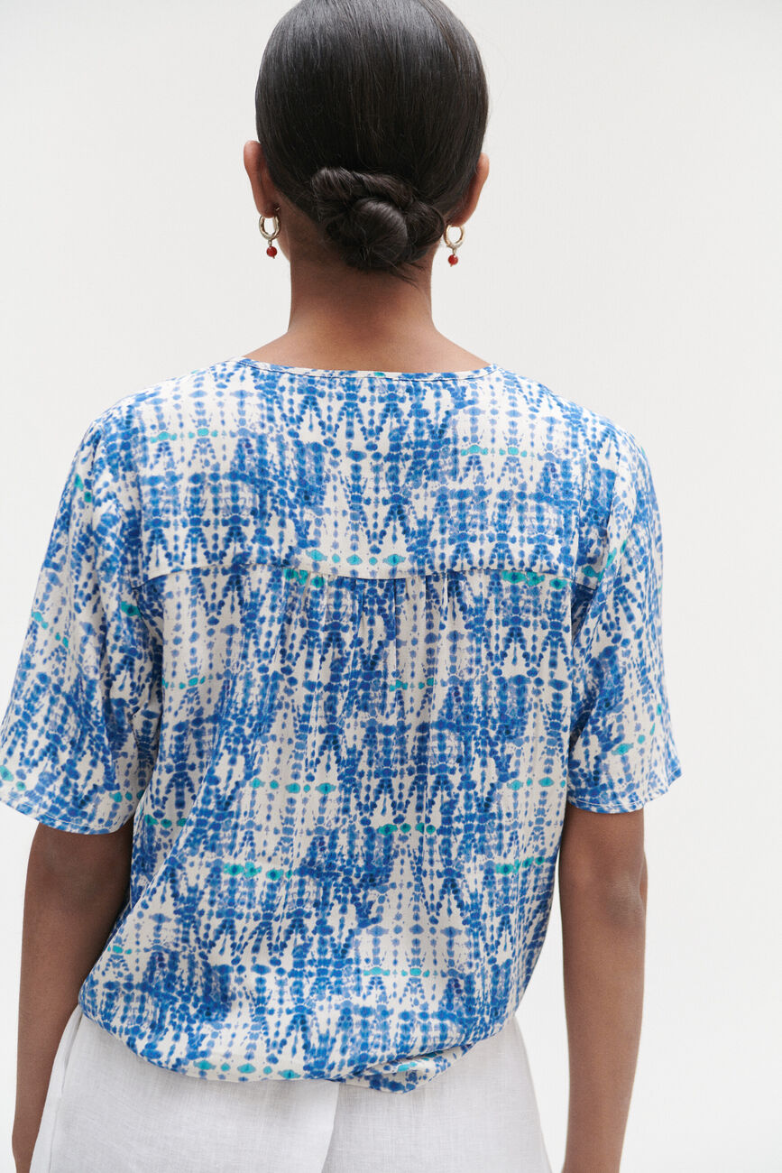Blouse tie and dye bleu femme