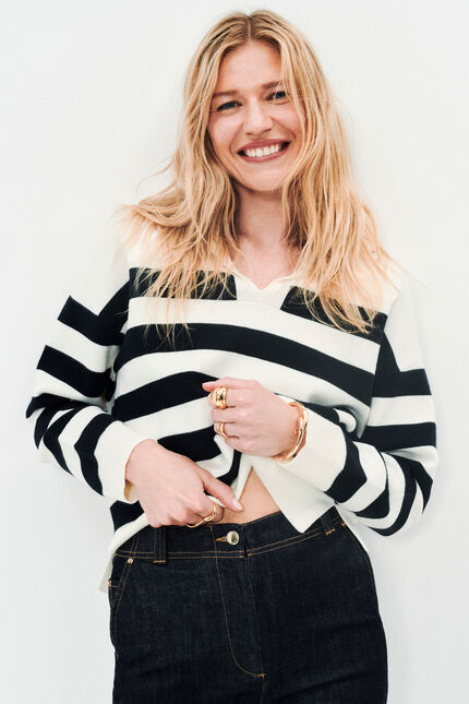 Pull mbrett ivoire femme