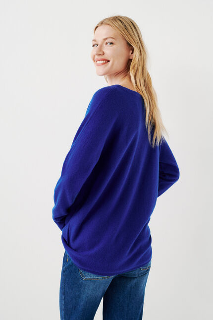 trui mamelia 100% kasjmier blauw vrouw