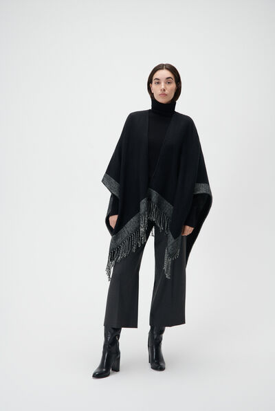 Poncho harone noir femme