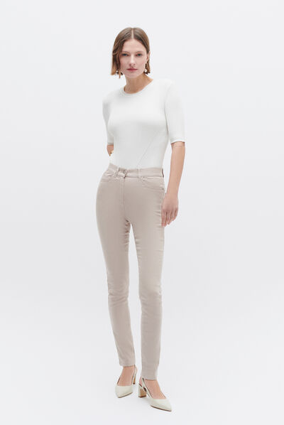 pantalon joss b beige femme
