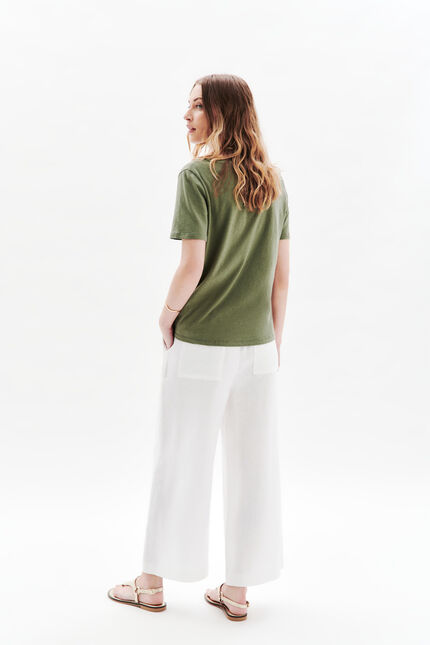 Camiseta jin verde caqui mujer