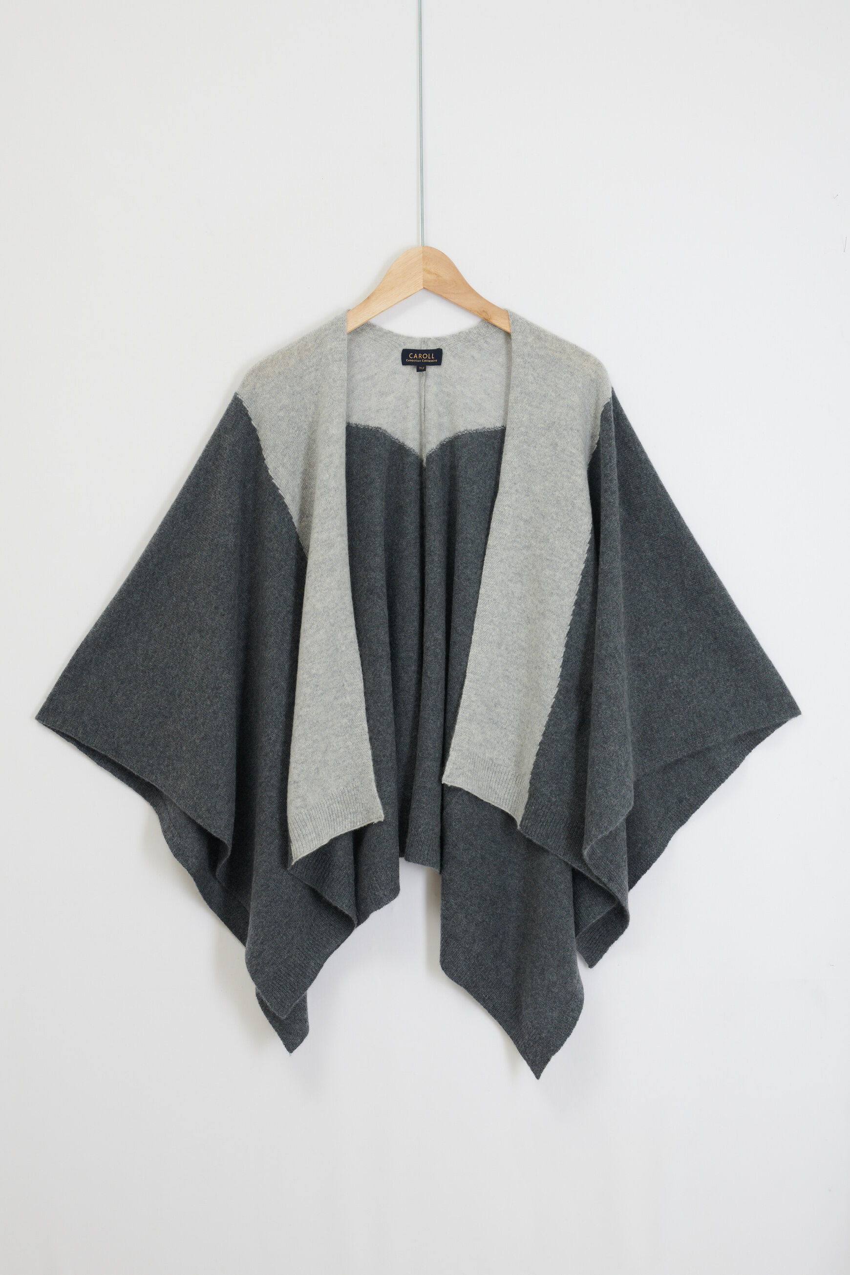 poncho charles b 100% cachemire gris fonce femme
