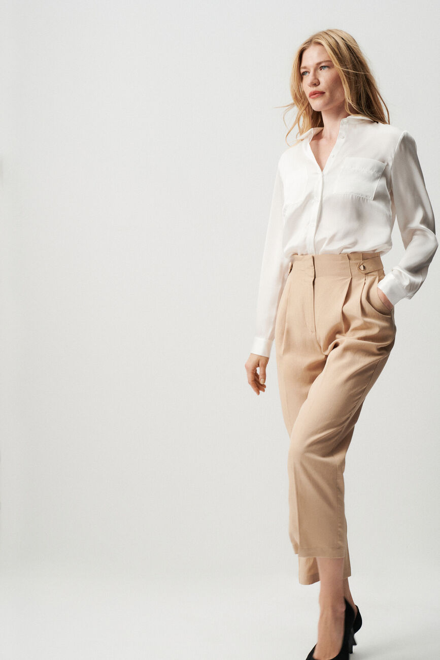 chemise jeanne b 100% soie ivoire femme