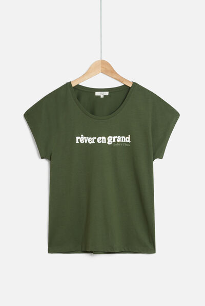 T-shirt Tolivia verde cachi donna