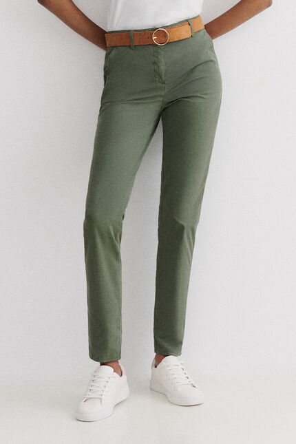 Pantaloni Adelmo verde cachi donna