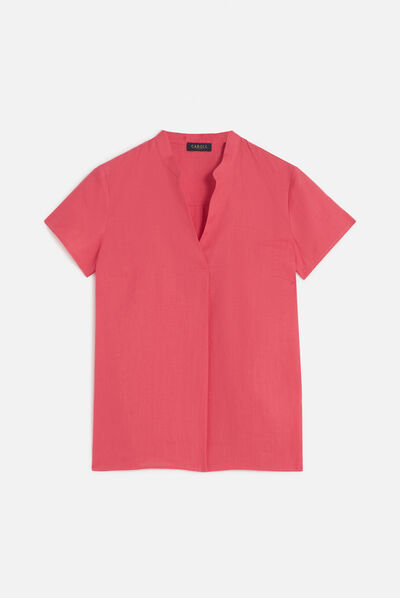 Blusa Kat 100% linho rosa mulher