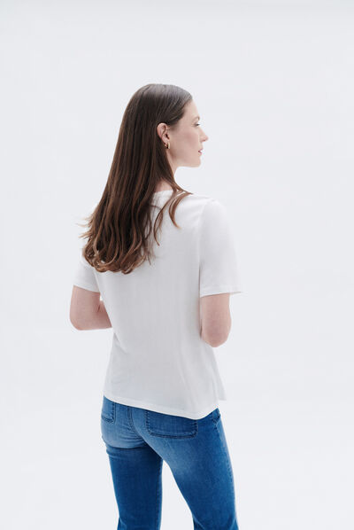 T-shirt Aja à visuel bleu turquoise femme