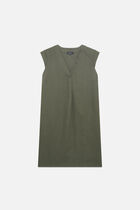 Pamela 100% linen dress khaki green woman
