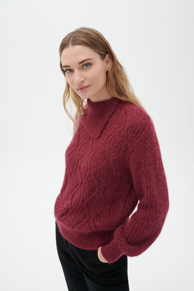 Pull merica bordeaux femme