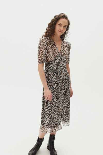 robe fauve noir femme