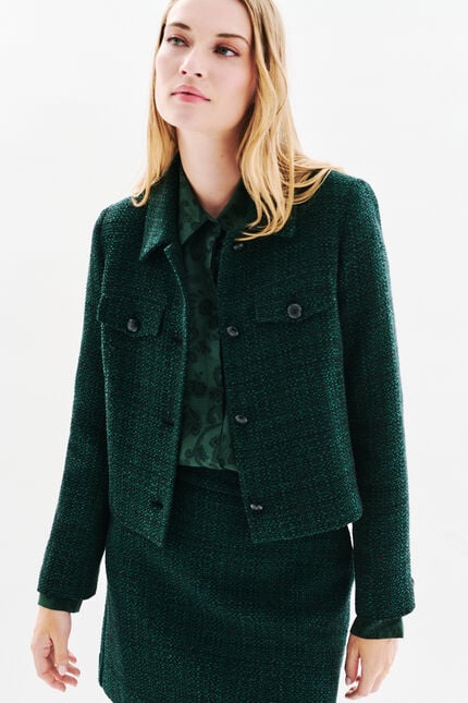 Veste volaje vert foncé femme