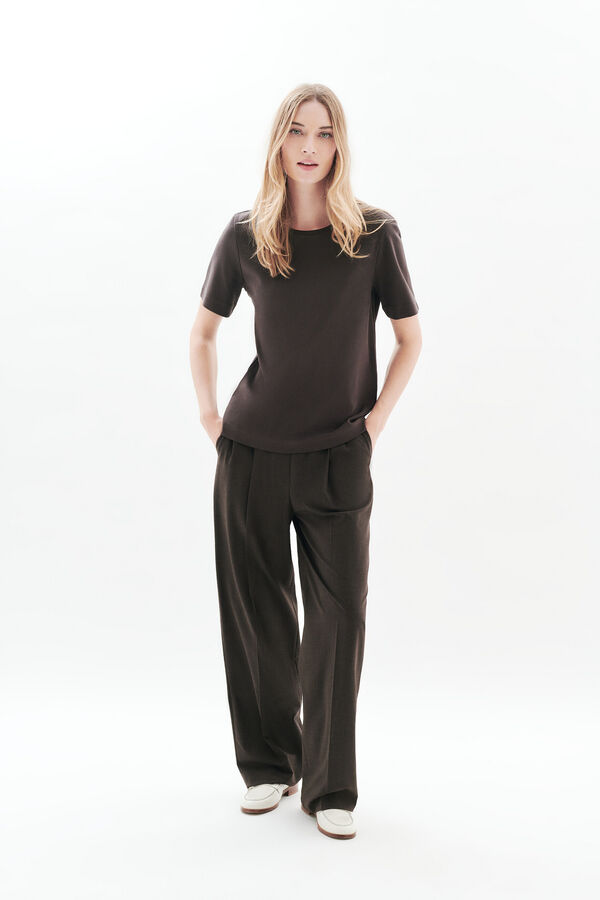 thugo T-Shirt marron foncé damen